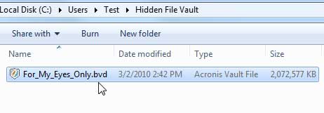 File Vault Successfully Created